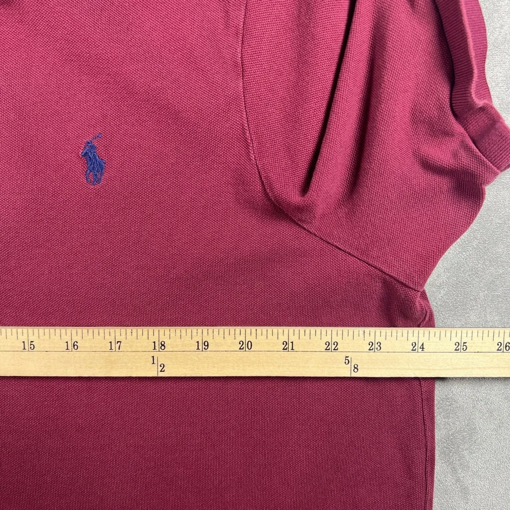 Polo Ralph Lauren Mens XL Burgundy Classic Fit Short Sleeve Pique Polo Shirt